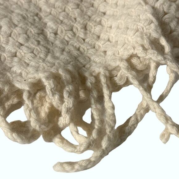 Banana Republic Scarf Lamb's Wool and Rabbit Hair in Ivory with Fringe - Picture 3 of 10